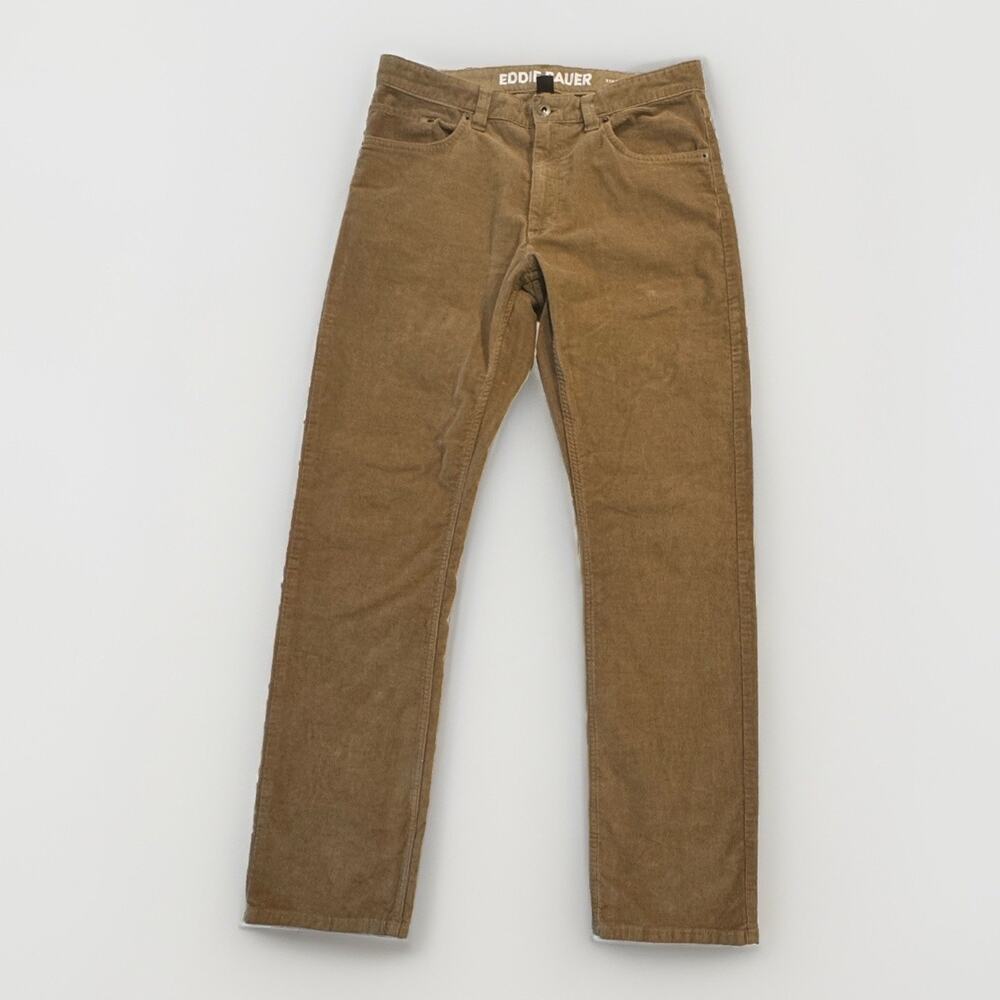 Eddie Bauer Men’s Tan Straight Fit Corduroy Pants Size 32x32